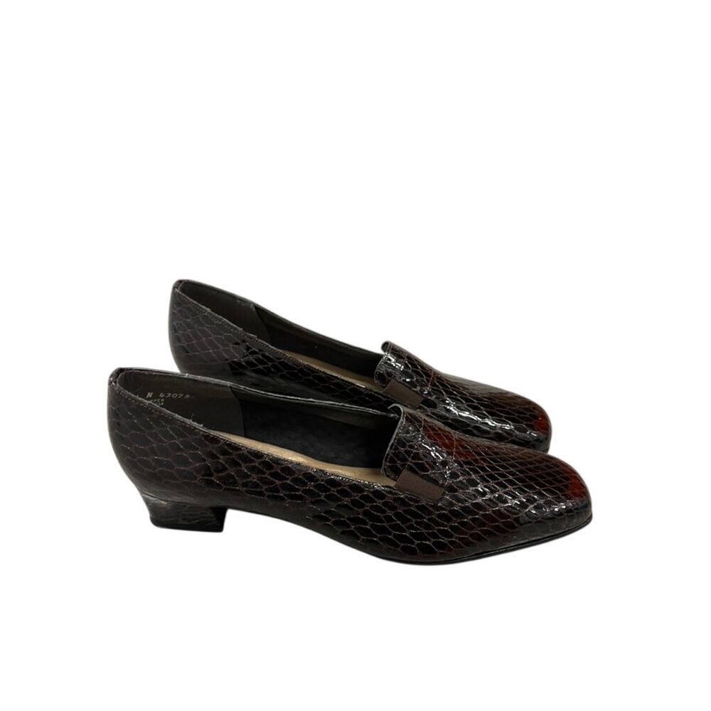 Women’s 11n Magdesian Brown/Black Croc Embossed Leather Loafers Usa